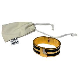 Bracciale Cuff Vintage Loewe Nero Verde Oro c. Fine anni '90