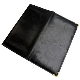 Céline Vintage Celine Bifold Wallet späte 1980er Jahre schwarzes Leder