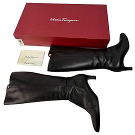 Vintage Salvatore Ferragamo Knee-High Boots Black c. Late 1990s EU38