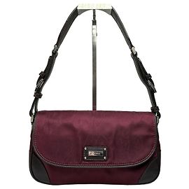 Borsa a tracolla con patta in nylon Paisley Etro Vintage primi anni 2000 Burgundy