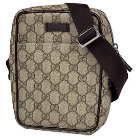Borsa a tracolla Gucci in tela rivestita marrone