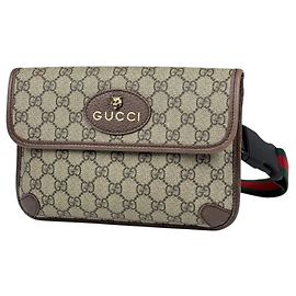 Borsa a tracolla Gucci in tela rivestita marrone