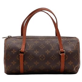Borsa Louis Vuitton Monogram Papillon 30 in pelle marrone