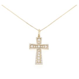 Autre Marque Collana Croce Diamanti Au750