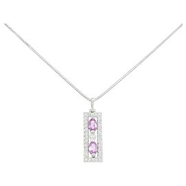 Autre Marque Collana in Pt900 Pt850 Zaffiro e Diamante