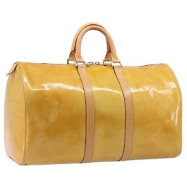 LOUIS VUITTON Monogram Vernis Mercer Boston Bag Beige M91000 LV