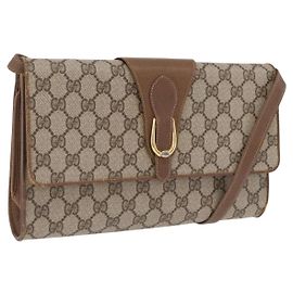 GUCCI GG Supreme Shoulder Bag PVC Beige Gold Tone 94 02 050