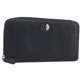 CHANEL Long Wallet Caviar Skin Black Silver CC