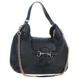 GUCCI GuccissimaGG Horsebit Chain Shoulder Bag Leather 2way 322226