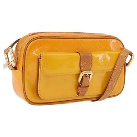 LOUIS VUITTON Monogram Vernis Christy MM Shoulder Bag Jaune M91108