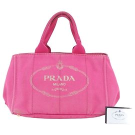 Prada Canapa BN1877 Leder Canvas Tote Bag