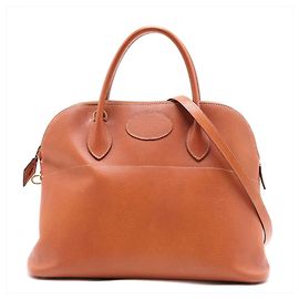 Hermès Hermes Bolide 35 Lederhandtasche aus Schweineleder mit V-Prägung