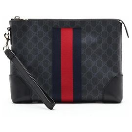 Pouch Clutch Gucci GG Supreme Sherry Line in pelle