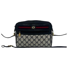 GUCCI Vintage Sherry Line GG Logo Leder-Schultertasche