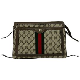 GUCCI Vintage Sherry Line Schultertasche aus Leder mit GG-Muster