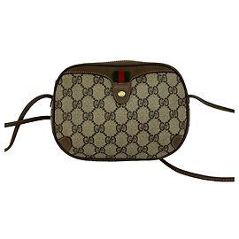 Bolsa de Ombro em Couro Gucci Old Sherry Line GG Logo
