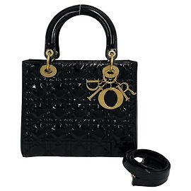 Borsa a tracolla Christian Dior Lady in pelle vernita