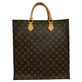 Louis Vuitton Sac Plat Monogram Leather Handbag
