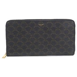 Céline Celine Long Wallet in Black PVC