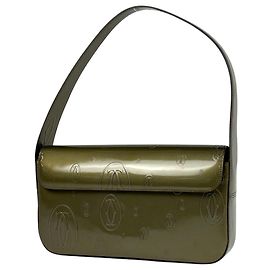 Bolso de hombro Cartier Happy Birthday de piel charol verde