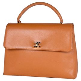 Borsa Chanel Orange in pelle di vitello martellata