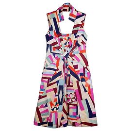 Abito in seta Chanel Cruise Collection stampa geometrica