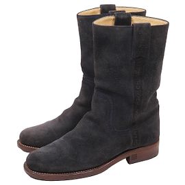 Chanel Sport Collection Botas de gamuza azul oscuro