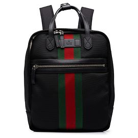 Gucci Black Techno Canvas Web Backpack