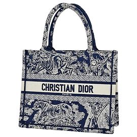 Borsa Tote Christian Dior in tela blu navy