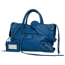 Borsa a mano in pelle 2-Way Balenciaga Classic Silver City S
