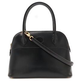 Hermès HERMES Bolide 27 Handtasche aus schwarzem Box Calf Leder