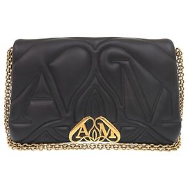 Alexander McQueen Borsa a tracolla The Seal in pelle con catena nera