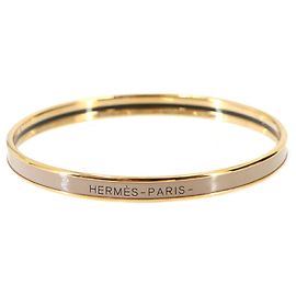 Hermès Bracciale Uni in smalto Hermes in Etoupe Rose Gold