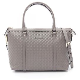 Borsa 2-Way Gucci Microguccissima in pelle grigia