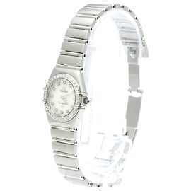 Omega Constellation Quartz Stainless Steel con bisel y marcadores de diamantes 22