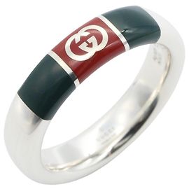 Anello Gucci Web Stripe in argento sterling