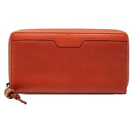 Cartera larga con cremallera Gucci Bamboo Round