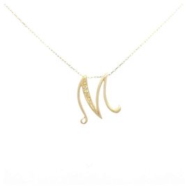 Autre Marque Au750 Initial M Diamond Halskette
