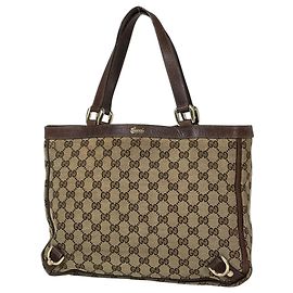 Gucci Abbey Tote Bag in Beige Brown