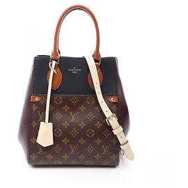 Louis Vuitton Fold Tote MM Monogram Noir Wine Cream