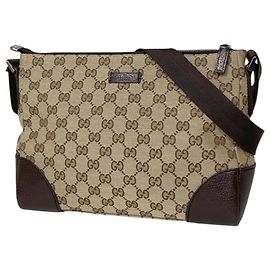 Borsa a tracolla Gucci in tela GG marrone