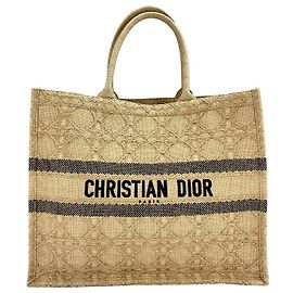 Christian Dior Book Cannage in rafia ricamata Large
