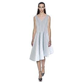 Vestido de brocado texturizado Christian Dior x Raf Simons Otoño 2014, Azul Pálido