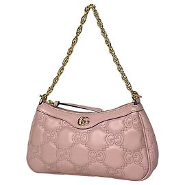 Bolso de hombro de piel con cadena 2-Way Gucci GG Matelassé