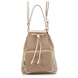 Prada Handtasche aus Jacquard-Canvas und Leder
