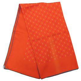Hermès Seidentuch Orange mit reiterlichem Print 90 Scarves