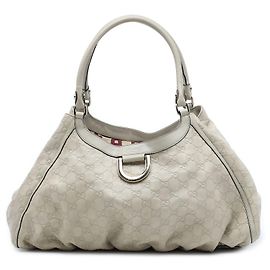Gucci Guccissima Abbey D Ring Schultertasche Weiß