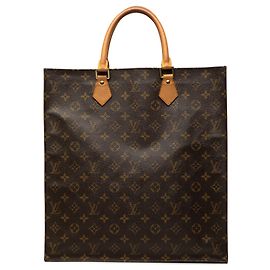 Louis Vuitton Monogram Sac Plat Tote Bag Braun