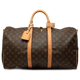 Borsa da viaggio Louis Vuitton Monogram Keepall Bandouliere 50 Marrone
