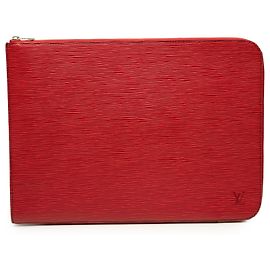 Borsa Clutch Portfolio Louis Vuitton Epi Rossa
